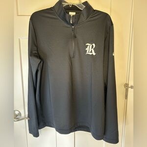 Nike Dri-FIT Quarter Zip Pullover L Black Stretch “R” Monogram NWOT